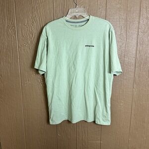 Patagonia Mens Responsibili-Tee Size Size M Light Green Logo Short Sleeve Crew
